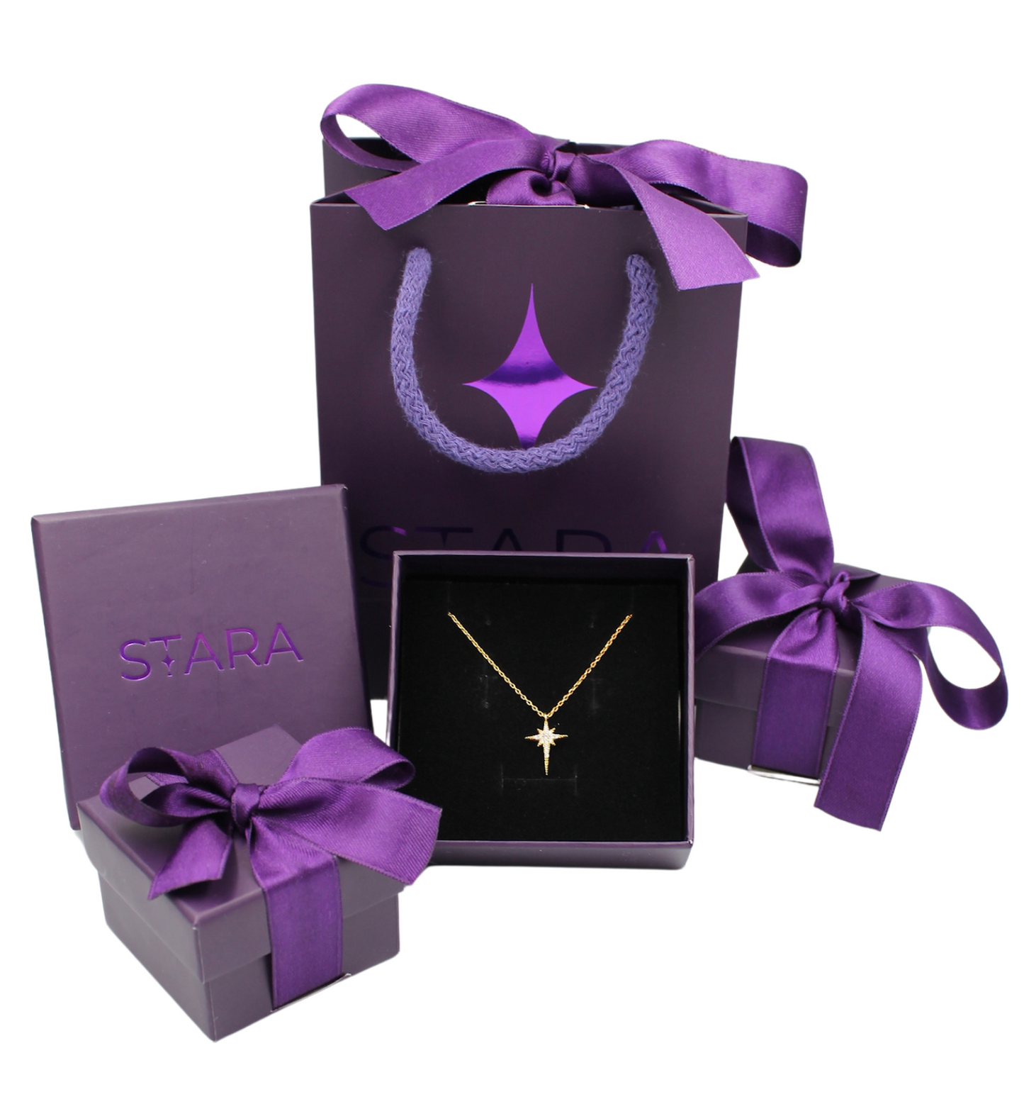 Midi Taşlı Kutup Yıldızı Kolye