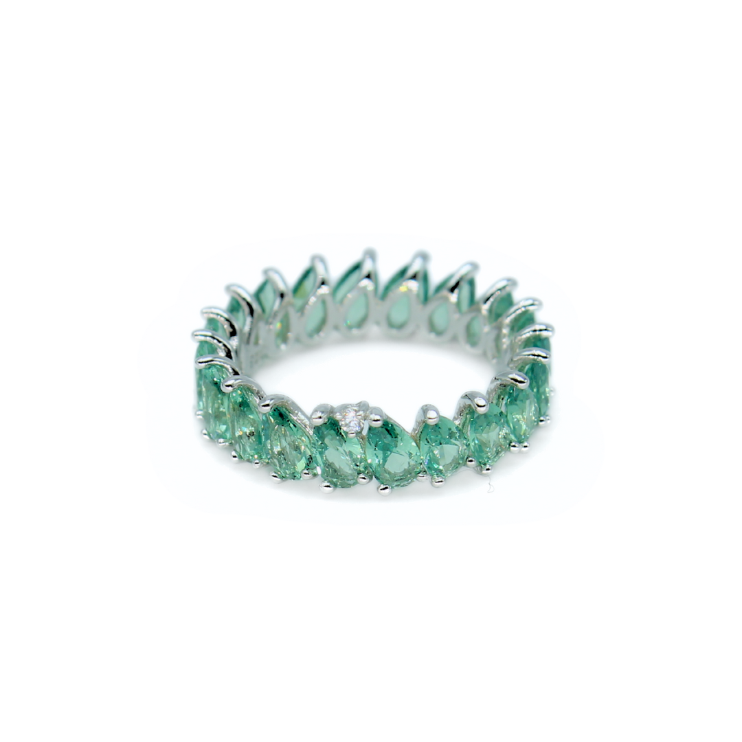 Yeşil Alexandrit Damla Tam Tur Yüzük