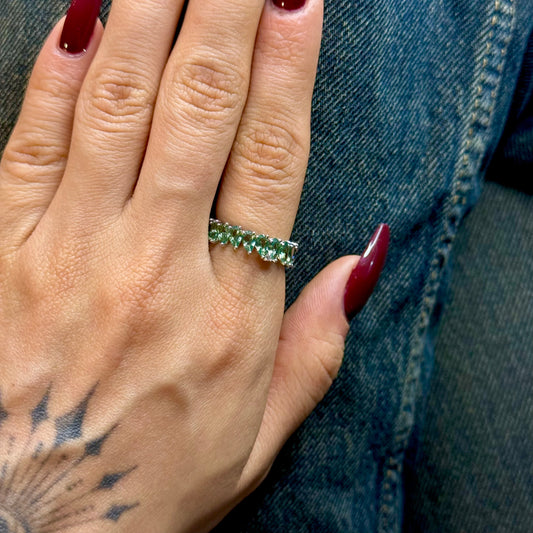 Yeşil Alexandrit Damla Tam Tur Yüzük